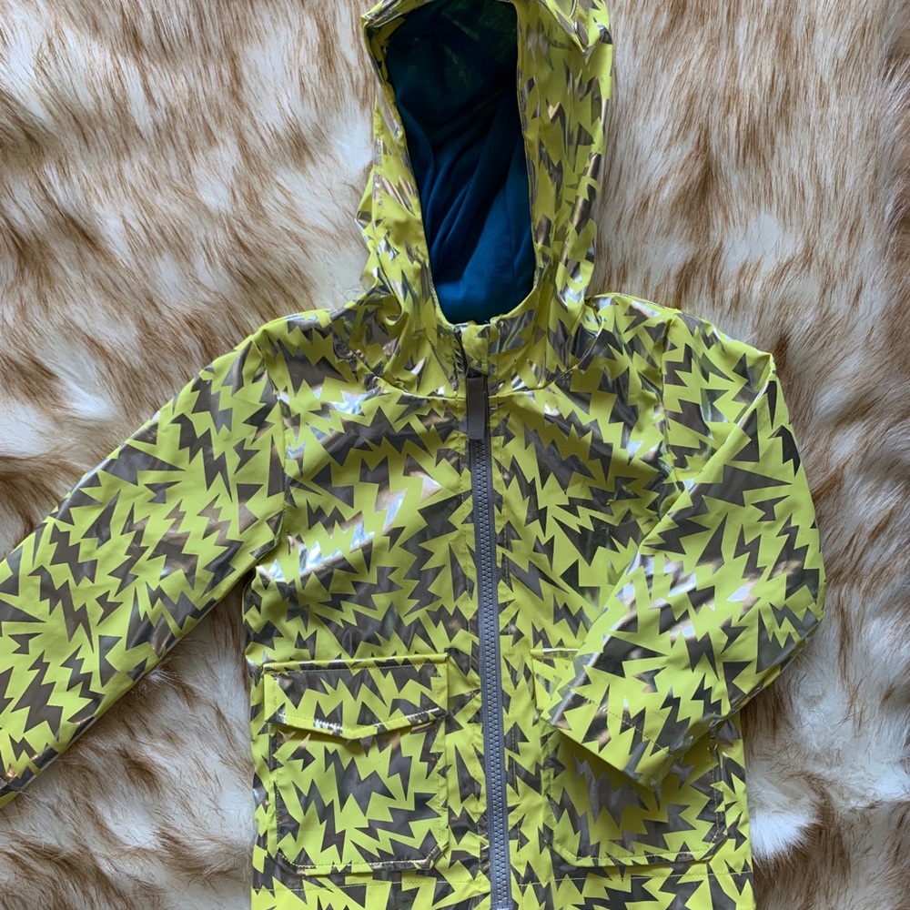 Funky toddler lined hooded raincoat w/ mask 3T